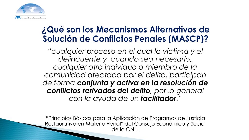 ¿Qué son los Mecanismos Alternativos de Solución de Conflictos Penales (MASCP)