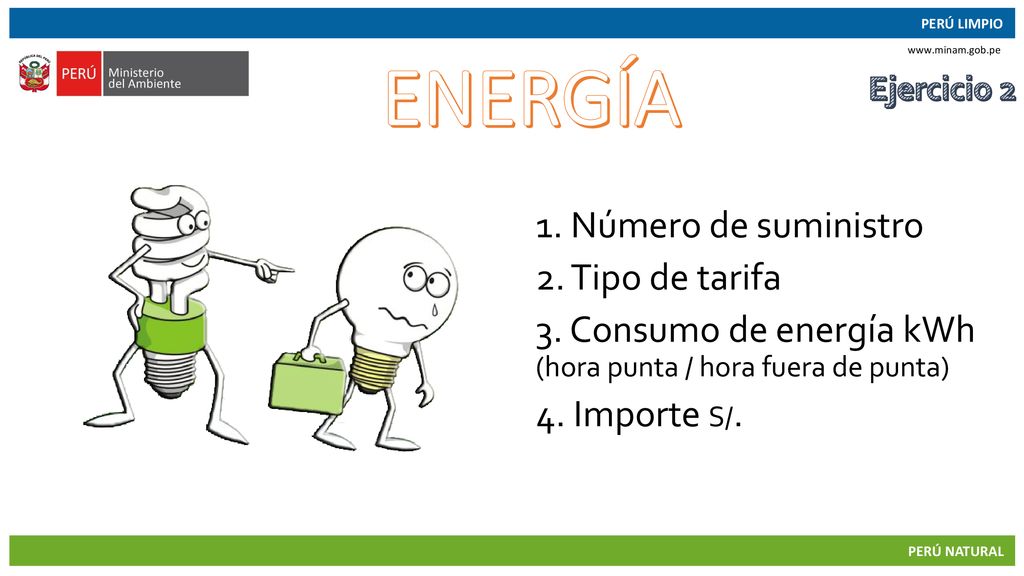 ENERGÍA 1. Número de suministro 2. Tipo de tarifa