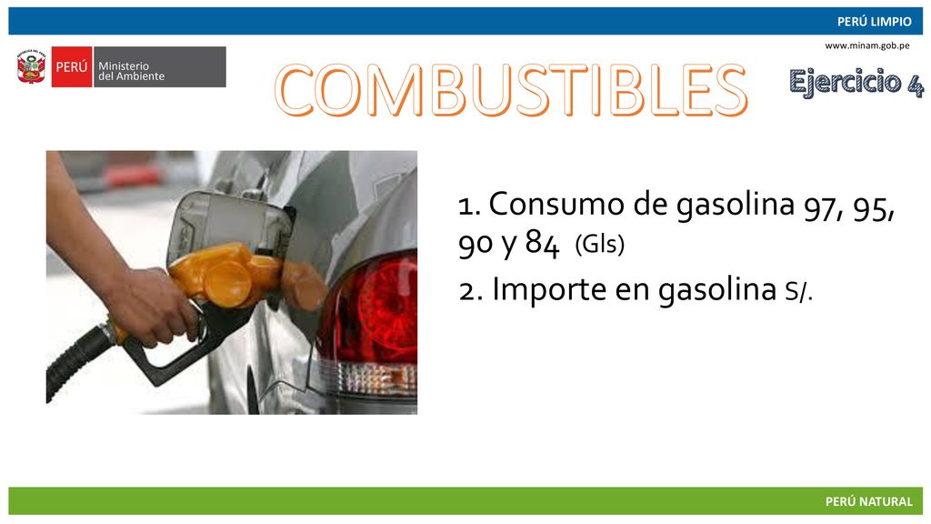COMBUSTIBLES 1. Consumo de gasolina 97, 95, 90 y 84 (Gls)