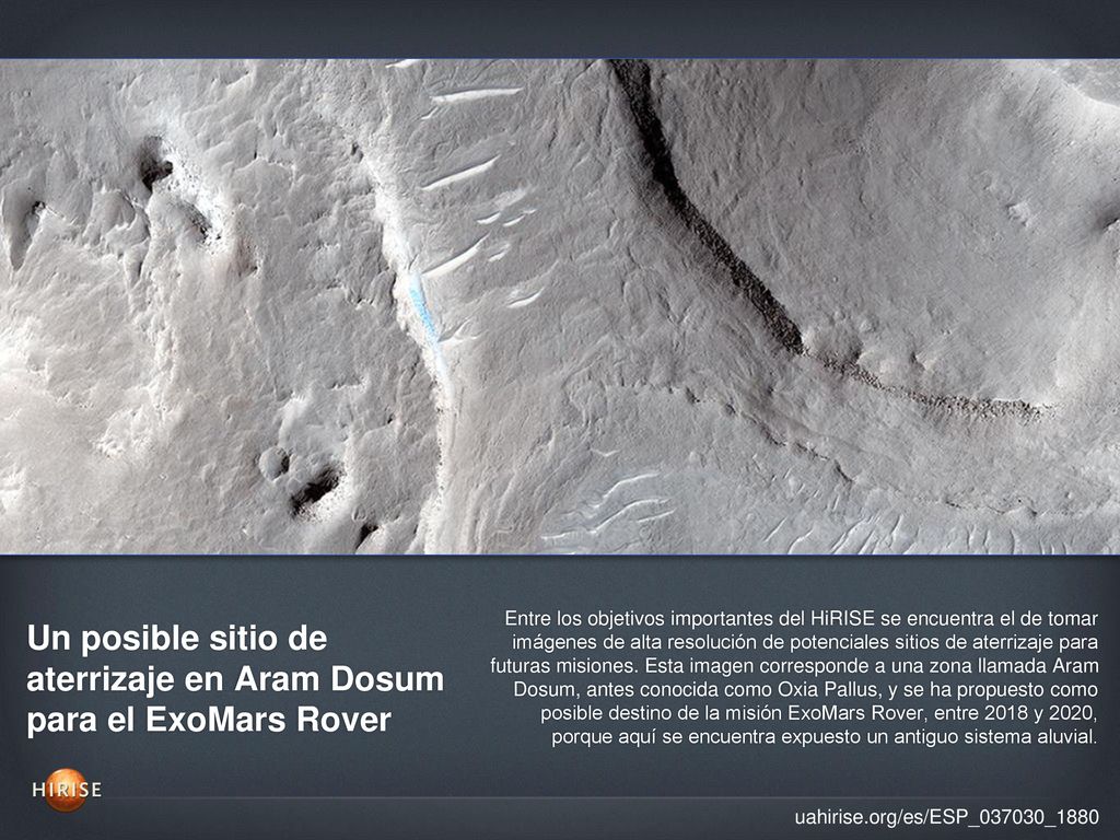 Un posible sitio de aterrizaje en Aram Dosum para el ExoMars Rover