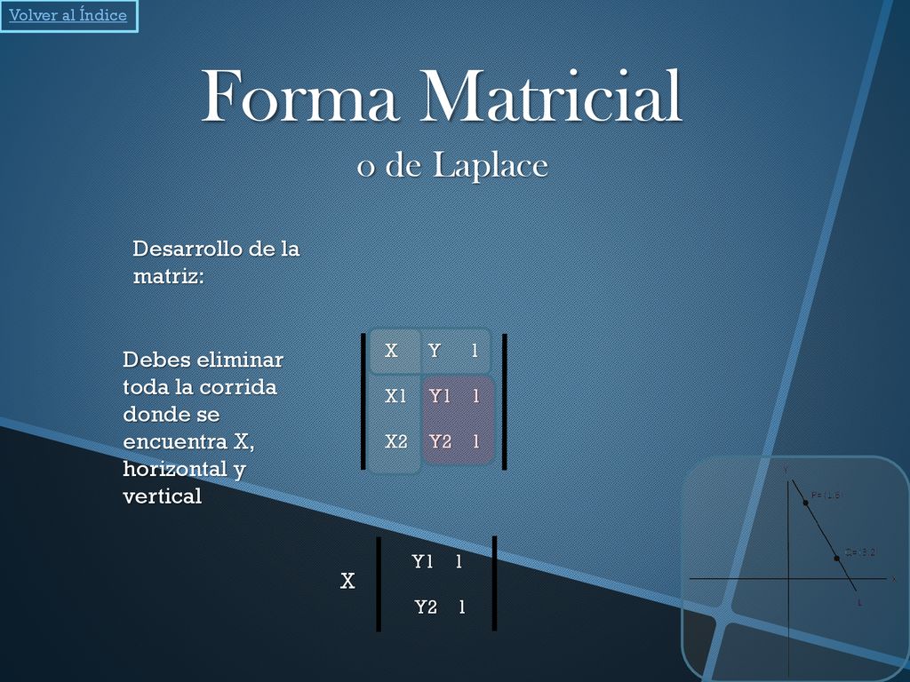 Forma Matricial o de Laplace Desarrollo de la matriz: