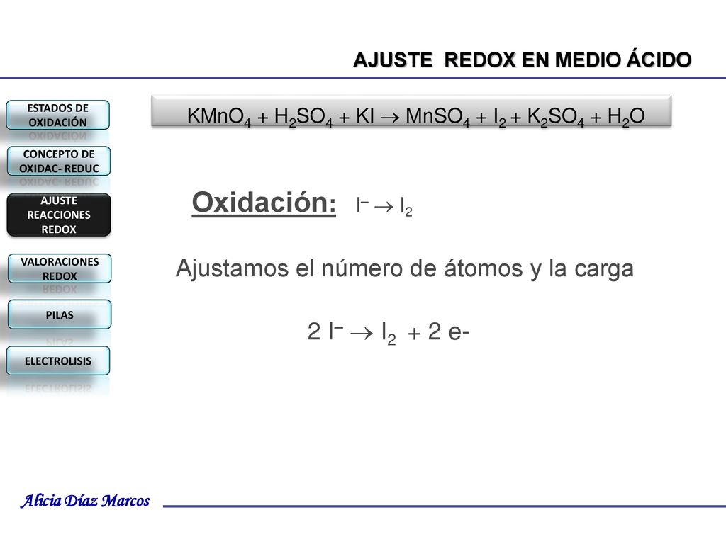 KMnO4 + H2SO4 + KI  MnSO4 + I2 + K2SO4 + H2O