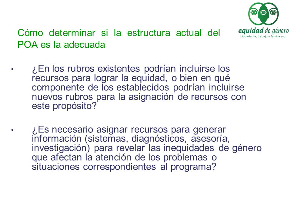 Cómo determinar si la estructura actual del POA es la adecuada