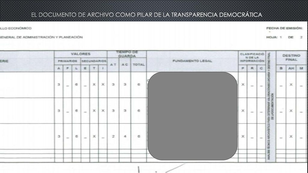 El documento de archivo como pilar de la transparencia democrática