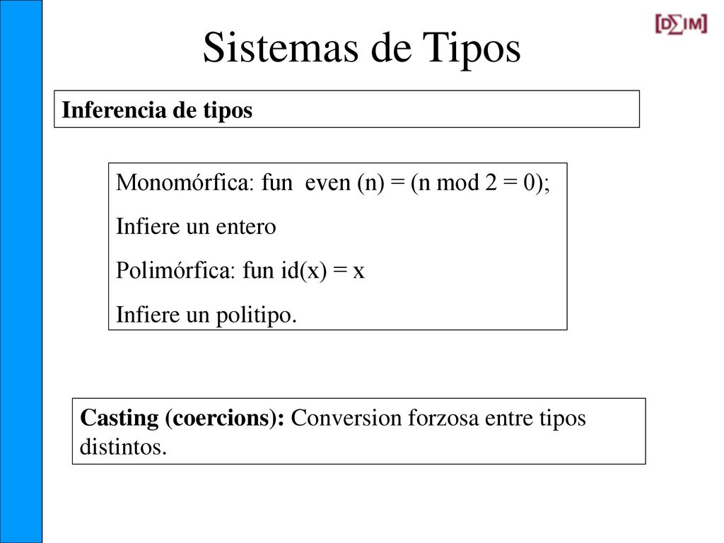 Sistemas de Tipos Inferencia de tipos