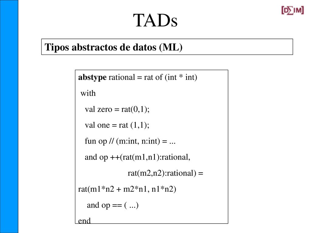 TADs Tipos abstractos de datos (ML)