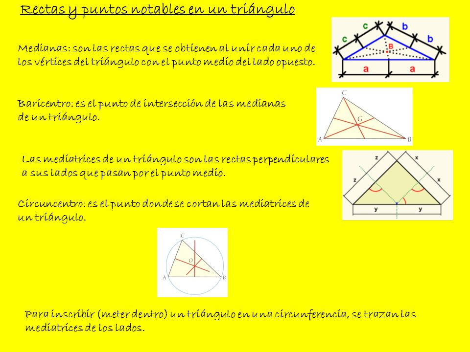 Rectas y puntos notables en un triángulo