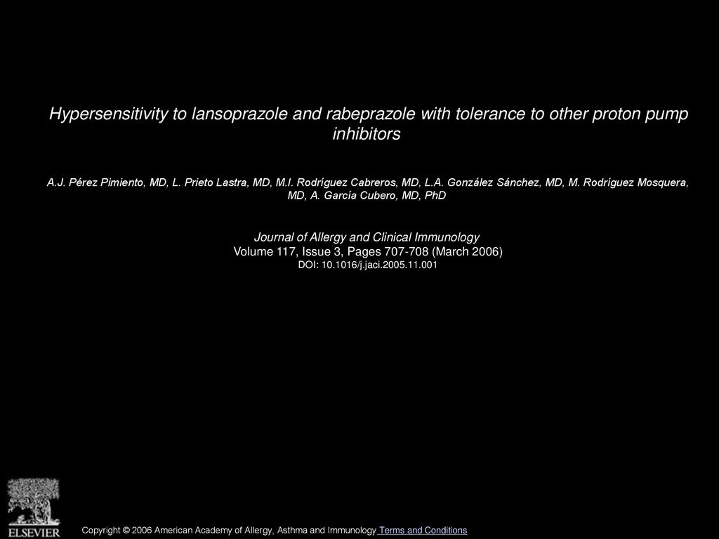 Hypersensitivity to lansoprazole and rabeprazole with tolerance to other proton pump inhibitors