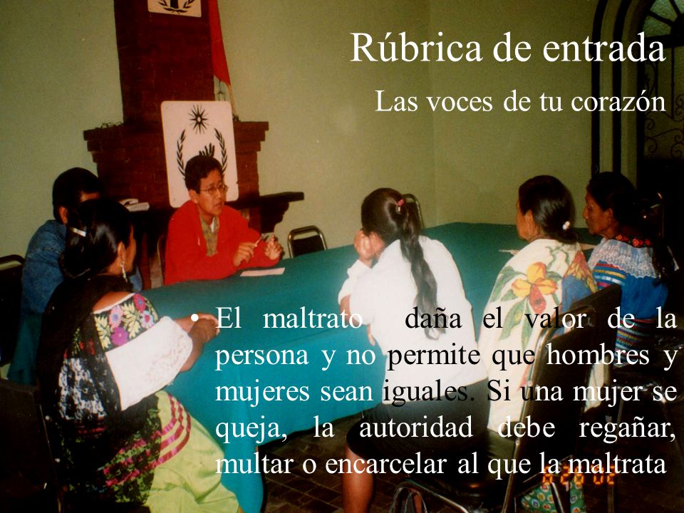 Rúbrica de entrada Las voces de tu corazón