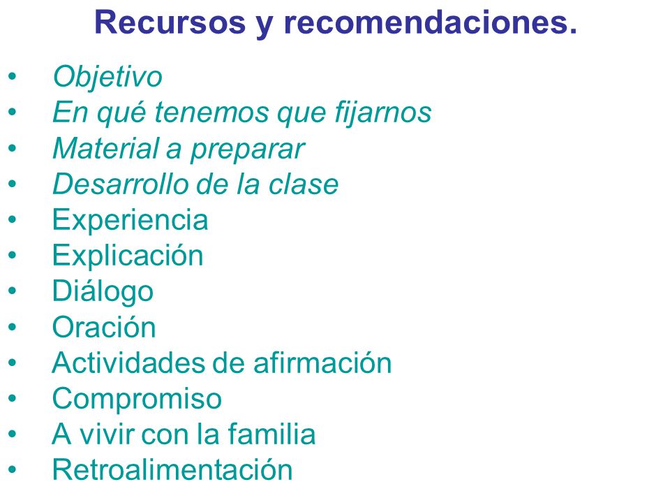 Recursos y recomendaciones.
