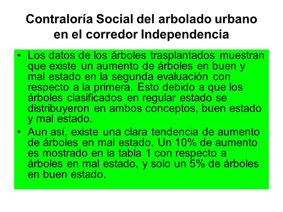 Contraloría Social del arbolado urbano en el corredor Independencia