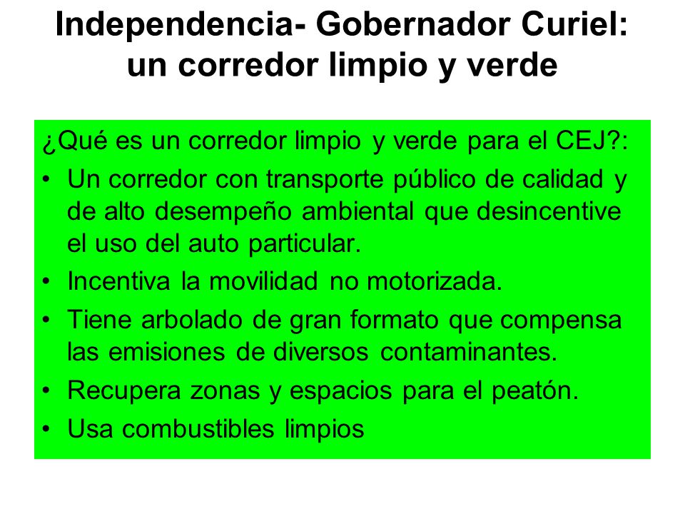 Independencia- Gobernador Curiel: un corredor limpio y verde