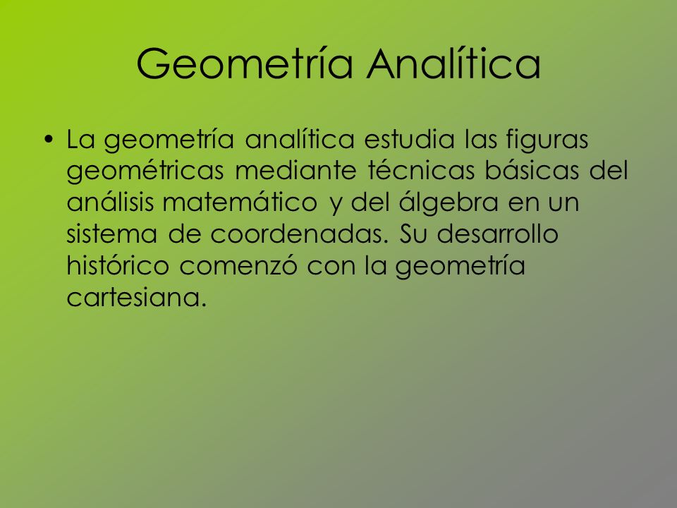 Geometría Analítica