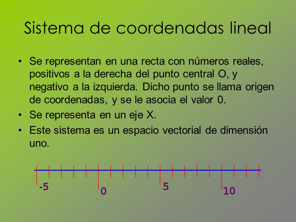 Sistema de coordenadas lineal