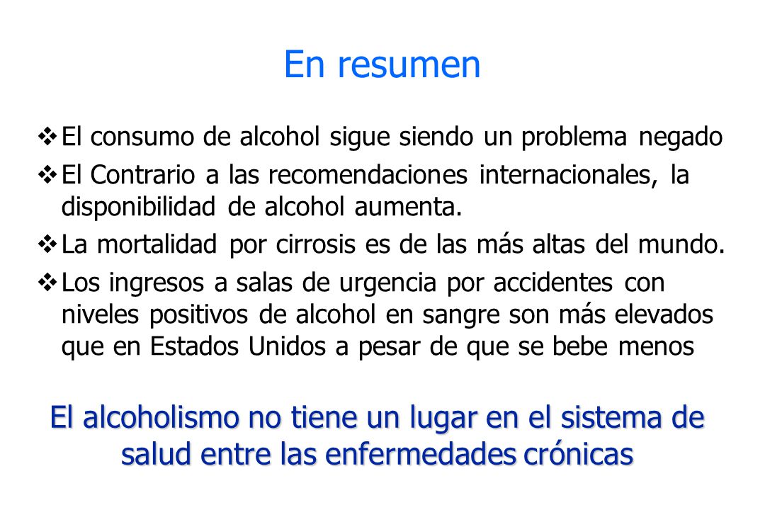 En resumen El consumo de alcohol sigue siendo un problema negado.