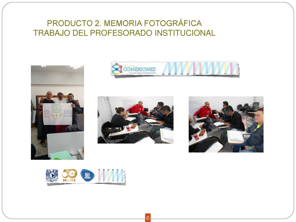 PRODUCTO 2. MEMORIA FOTOGRÁFICA TRABAJO DEL PROFESORADO INSTITUCIONAL