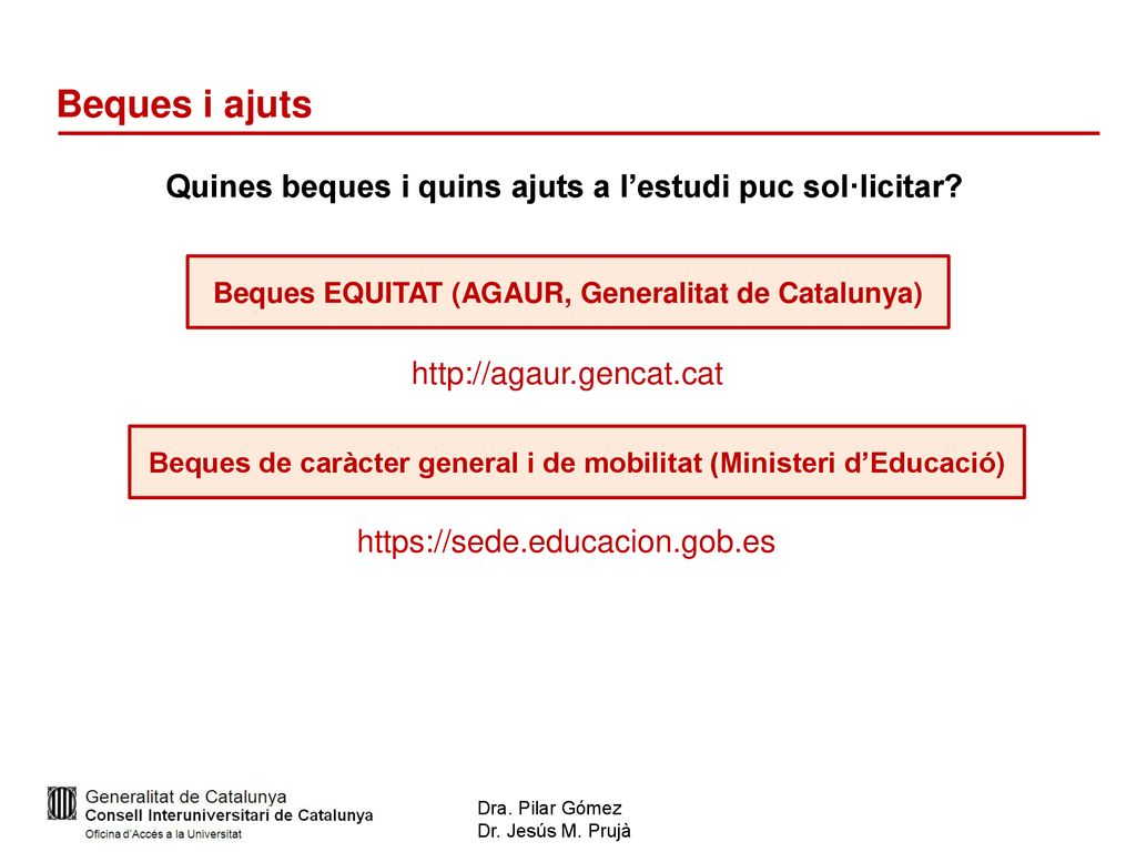 Beques i ajuts Quines beques i quins ajuts a l’estudi puc sol·licitar
