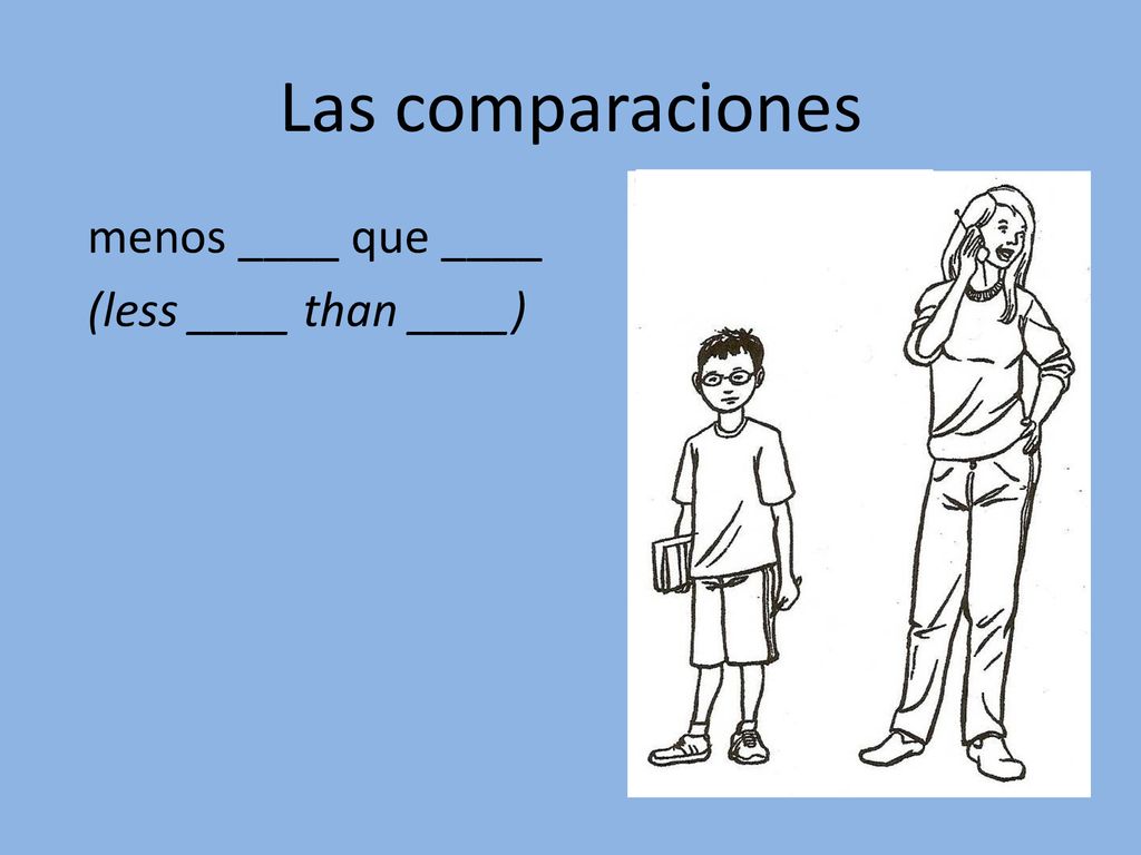 Las comparaciones menos ____ que ____ (less ____ than ____)