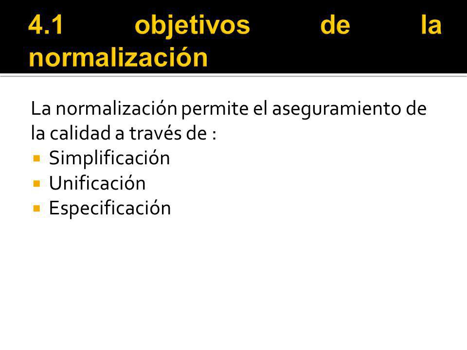 4.1 objetivos de la normalización