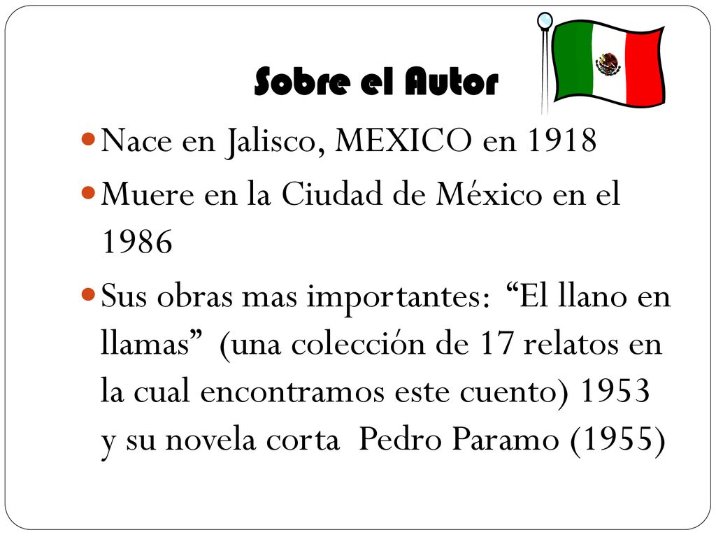 Sobre el Autor Nace en Jalisco, MEXICO en Muere en la Ciudad de México en el