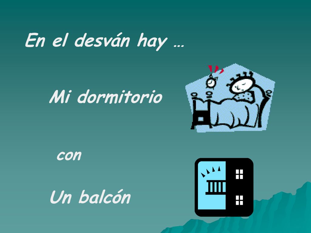 En el desván hay … Mi dormitorio con Un balcón