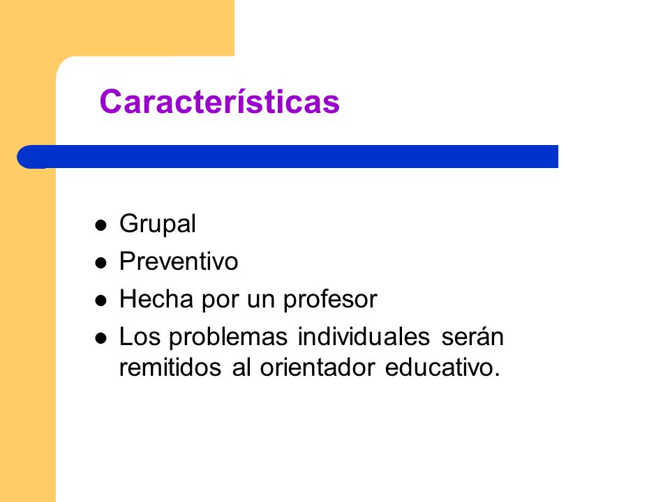 Características Grupal Preventivo Hecha por un profesor