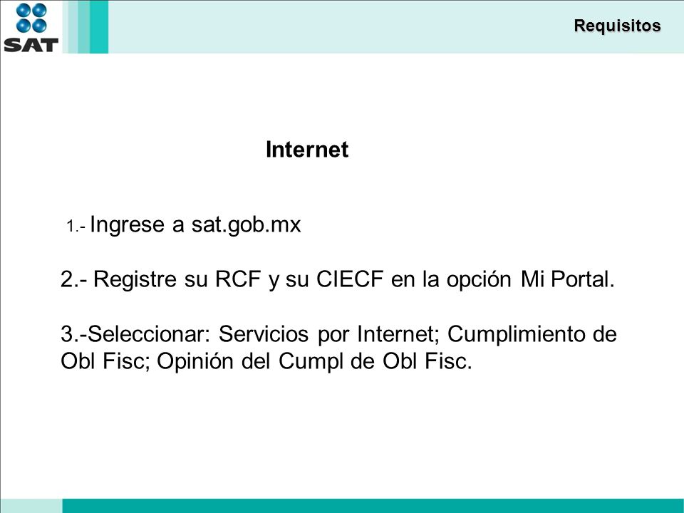 2.- Registre su RCF y su CIECF en la opción Mi Portal.