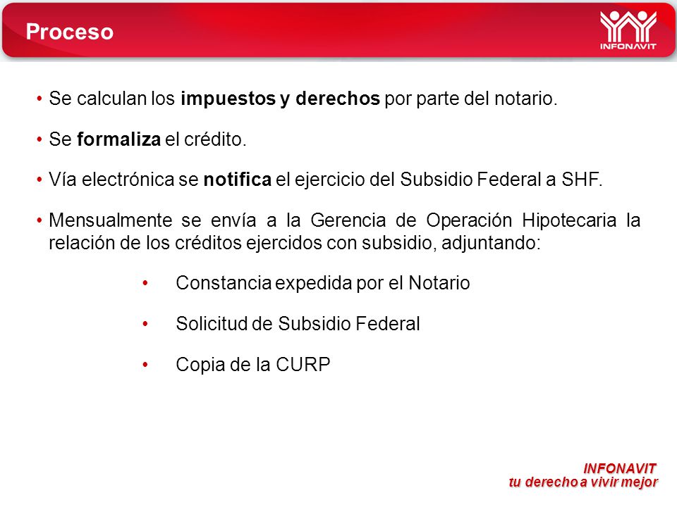 Proceso Se calculan los impuestos y derechos por parte del notario.