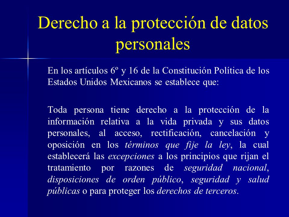 Derecho a la protección de datos personales
