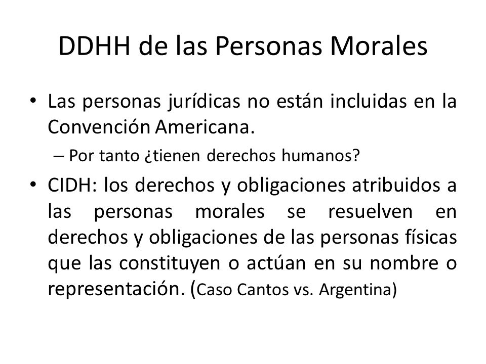 DDHH de las Personas Morales