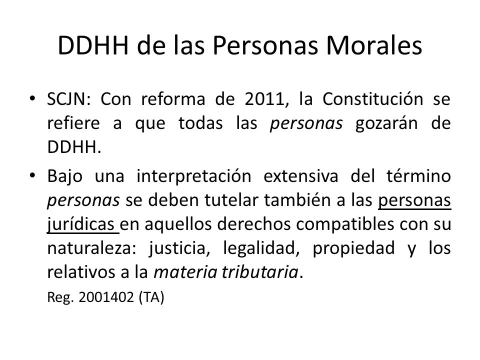 DDHH de las Personas Morales