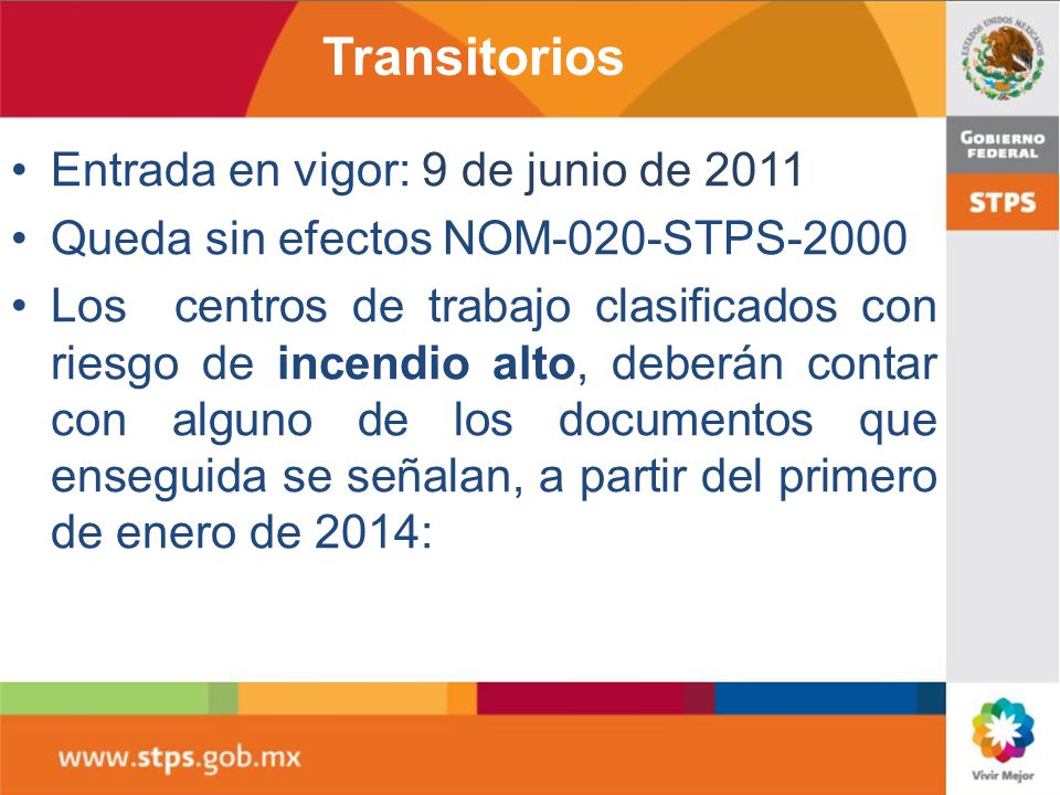 Transitorios Entrada en vigor: 9 de junio de 2011
