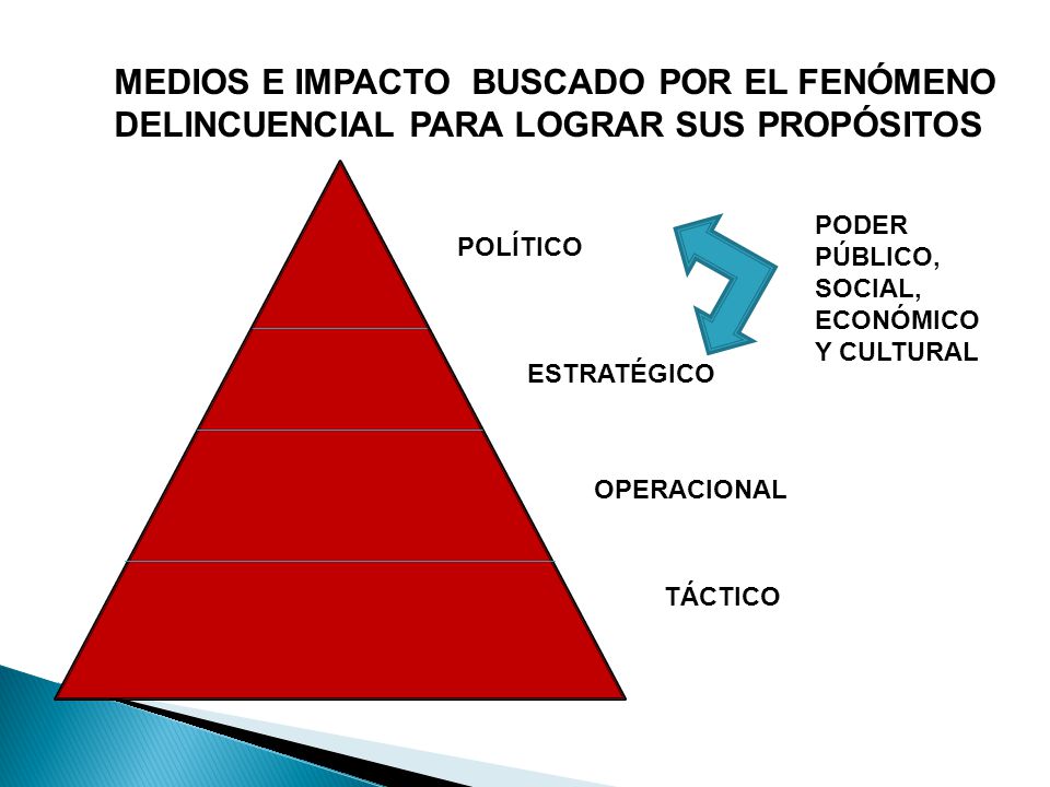 MEDIOS E IMPACTO BUSCADO POR EL FENÓMENO DELINCUENCIAL PARA LOGRAR SUS PROPÓSITOS