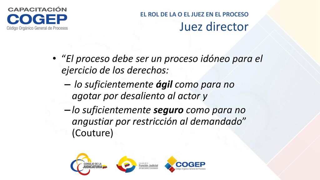 EL ROL DE LA O EL JUEZ EN EL PROCESO Juez director