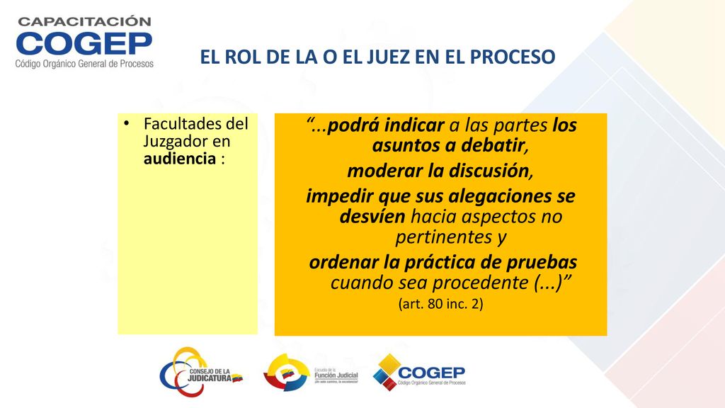 EL ROL DE LA O EL JUEZ EN EL PROCESO