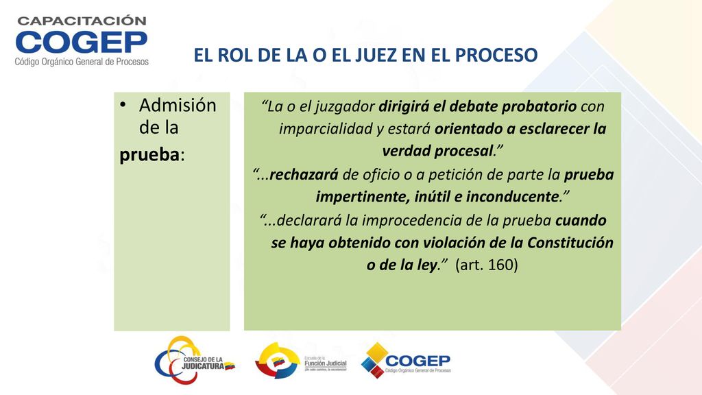 EL ROL DE LA O EL JUEZ EN EL PROCESO