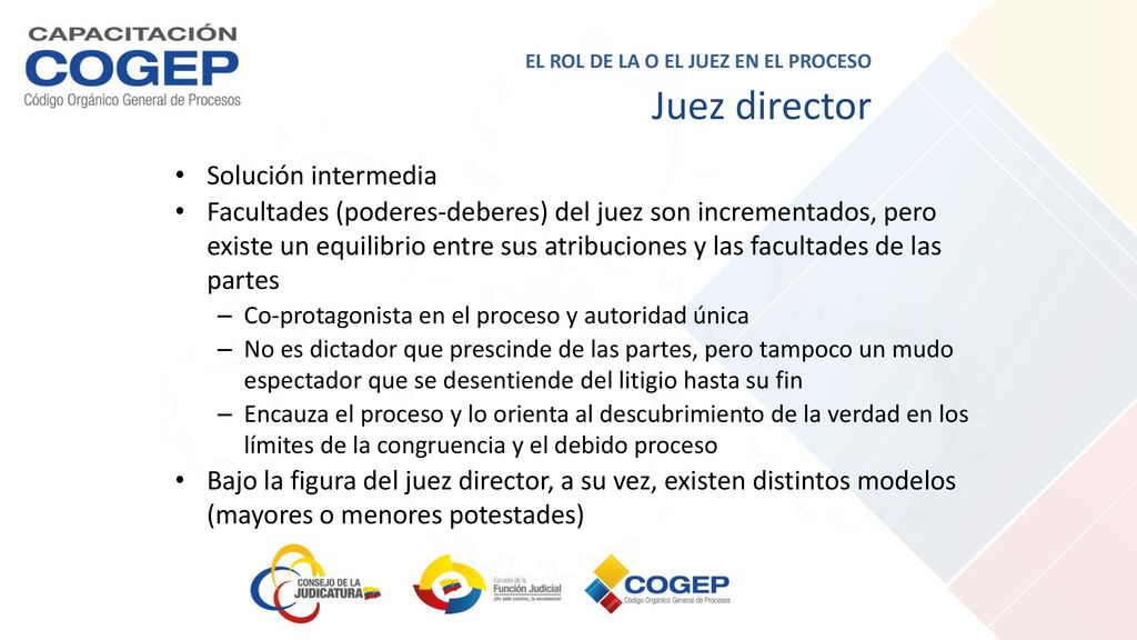 EL ROL DE LA O EL JUEZ EN EL PROCESO Juez director