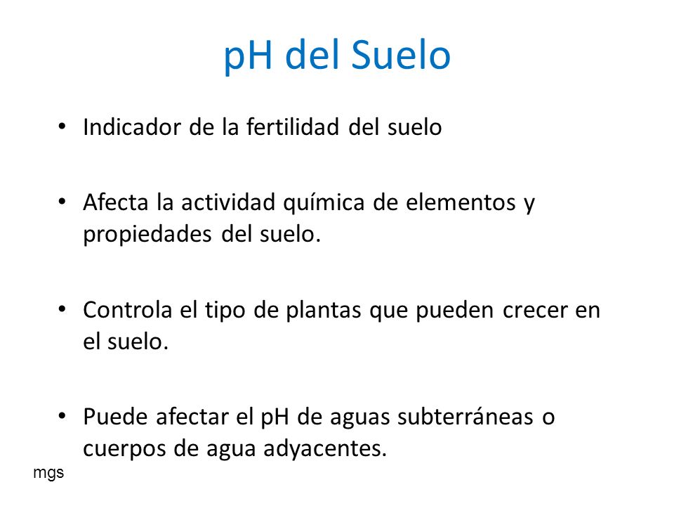 pH del Suelo Indicador de la fertilidad del suelo