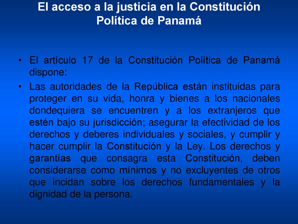 El acceso a la justicia en la Constitución Política de Panamá