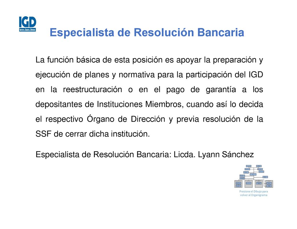 Especialista de Resolución Bancaria