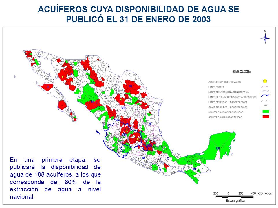 ACUÍFEROS CUYA DISPONIBILIDAD DE AGUA SE PUBLICÓ EL 31 DE ENERO DE 2003