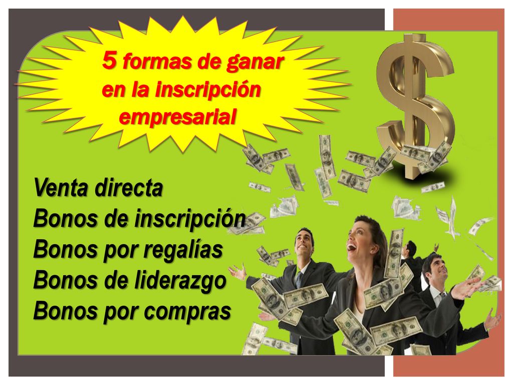 5 formas de ganar Venta directa Bonos de inscripción