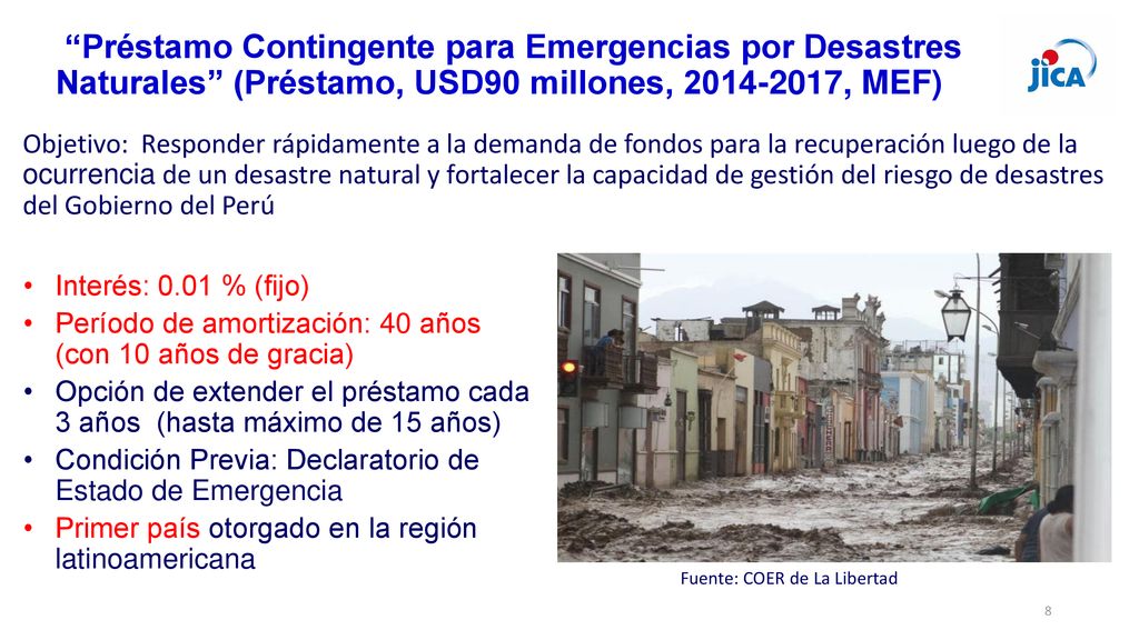 Préstamo Contingente para Emergencias por Desastres Naturales (Préstamo, USD90 millones, , MEF)