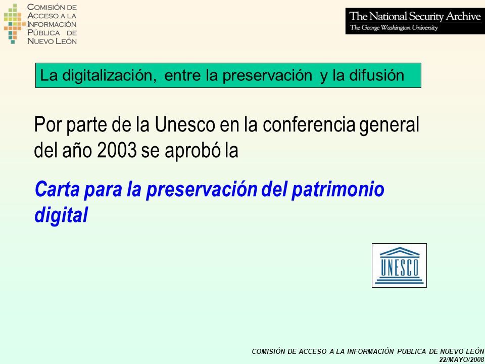 Carta para la preservación del patrimonio digital