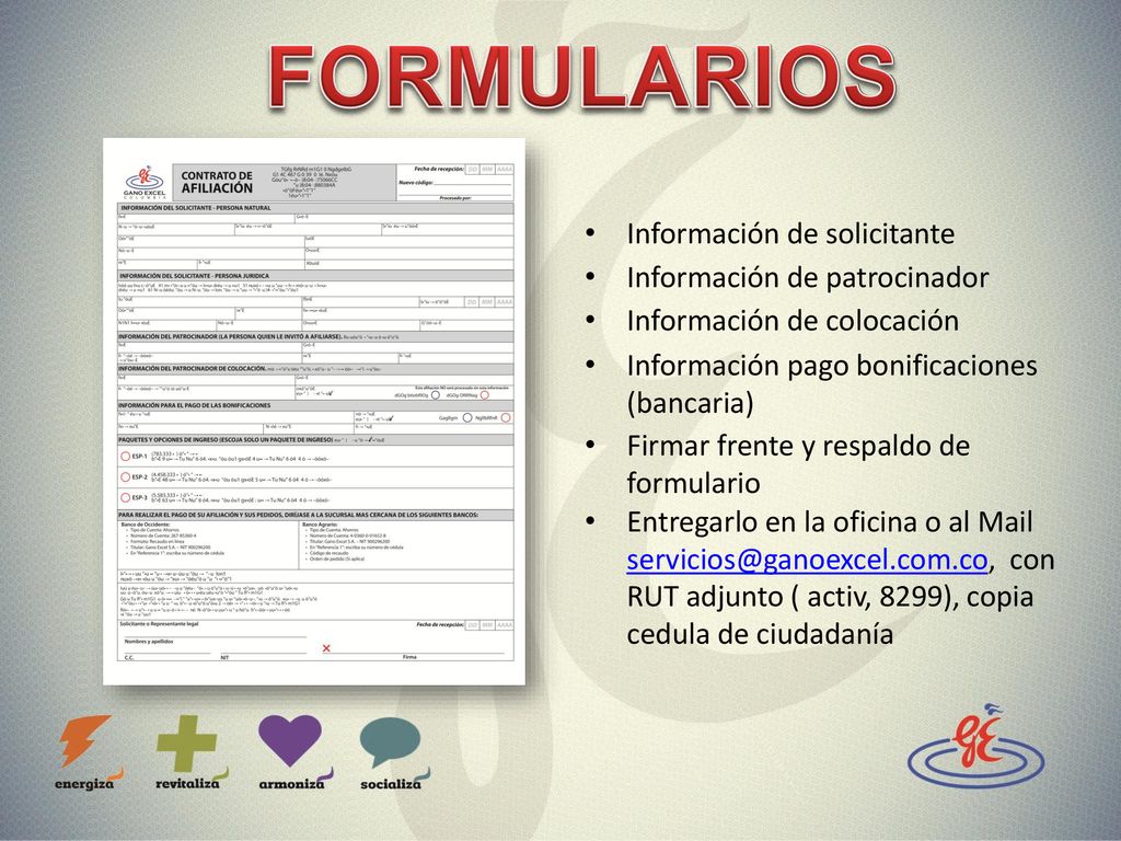 FORMULARIOS Información de solicitante Información de patrocinador
