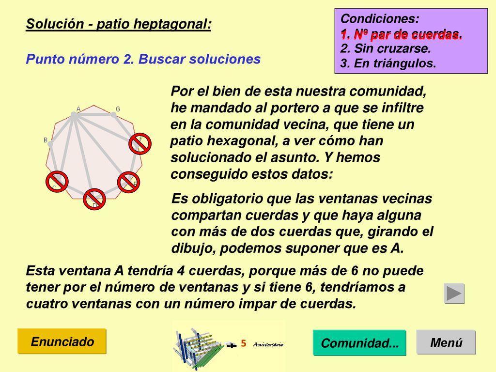 Solución - patio heptagonal: