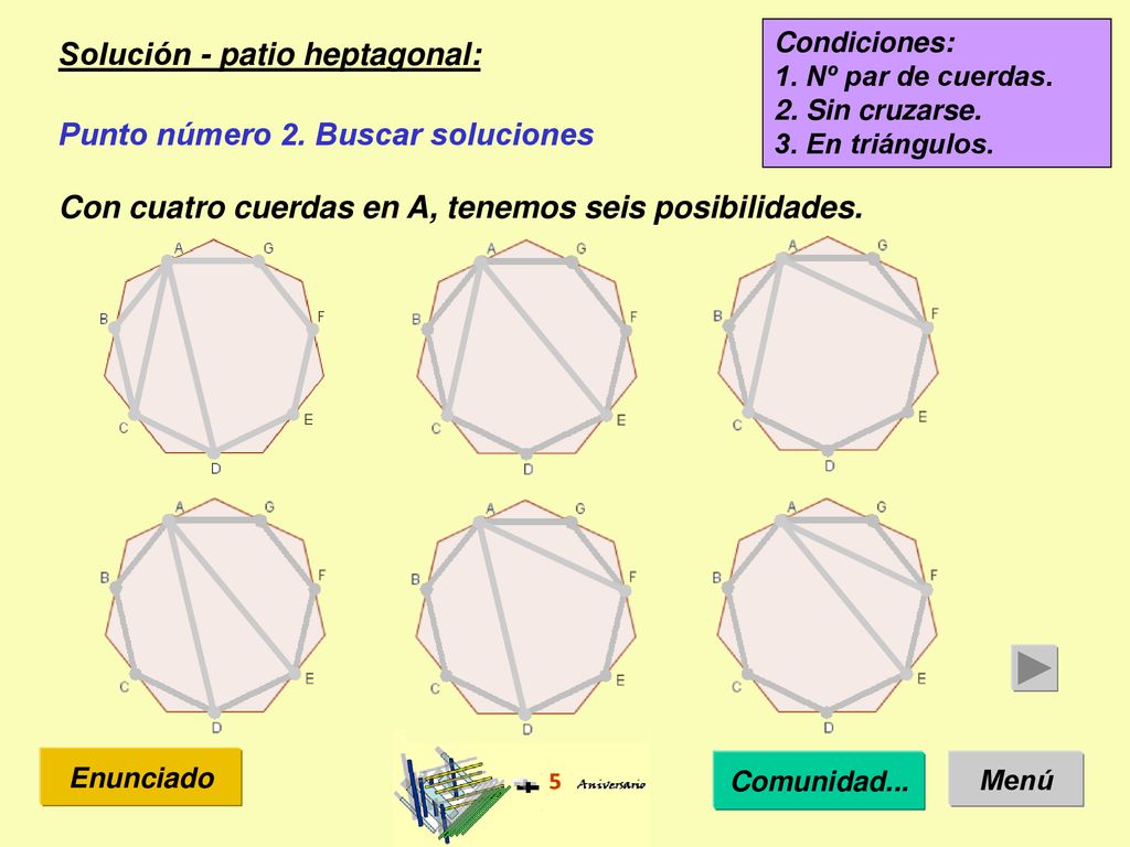 Solución - patio heptagonal: