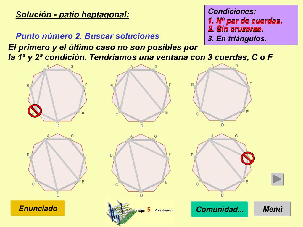 Solución - patio heptagonal: