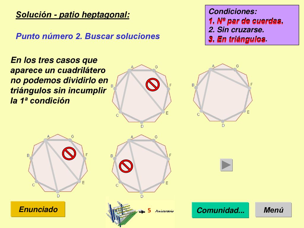Solución - patio heptagonal: