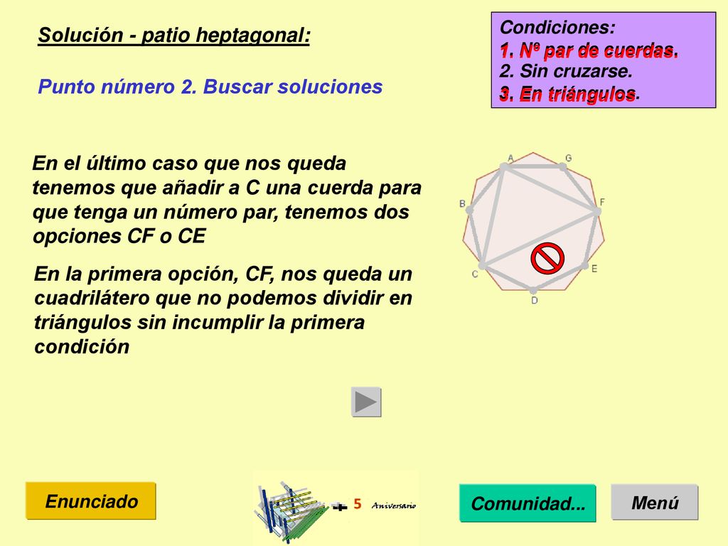 Solución - patio heptagonal: